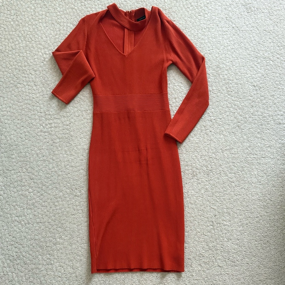 Elegant Rust Orange Women's Dress